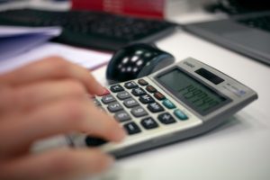 Calculadora, cuentas anuales.